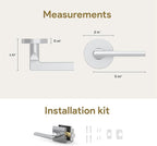 Mega Handles Prime Passage Lever Door Handle for Closet or French Doors, Single Side Door Levers, Fits All Standard Door Sizes, Covered Screws Included - Polished Chrome (1 Pack) 5"