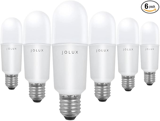 Jolux led Stick Lights for Enclosed Fixture,Led bulbs100 Watt Equivalent,2700K Soft White,1500 LM,E26 Medium Screw Base,High Lumen Light Bulb,Non-Dimmable, 6 Count (Pack of 1)………