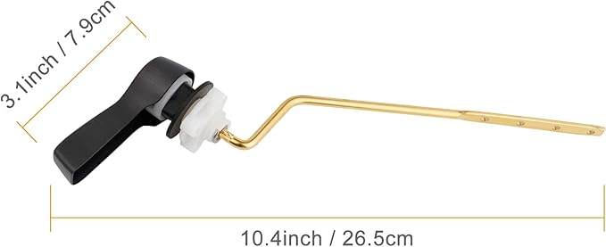 Hibbent 2 Pack Universal Metal Side Mount Toilet Handle Replacement Kit, Brass Toilet Flush Tank Lever with 2 Pieces Stainless Steel Flapper Chains for Most Toilets, Oil-Rubbed Bronze