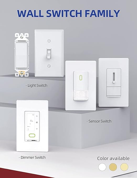 AIDA 20 Pack 3 Way Switch Decora Switch White, Electric Switches,Light Switch15Amp, 120/277 Volt, 3 Way Rocker Switch, Wall Replacement, Self-Grounding, Residential Grade, UL Listed