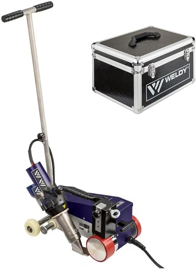 Weldy roofer RW3400 Automatic Hot Wedge Welder Welding Machine Overlap Welder Roof Water Proofing 3500W Hot Air Welding Machine for PVC TPO Membrane Welding Roof Truck Tarpaulin Advertising Banner