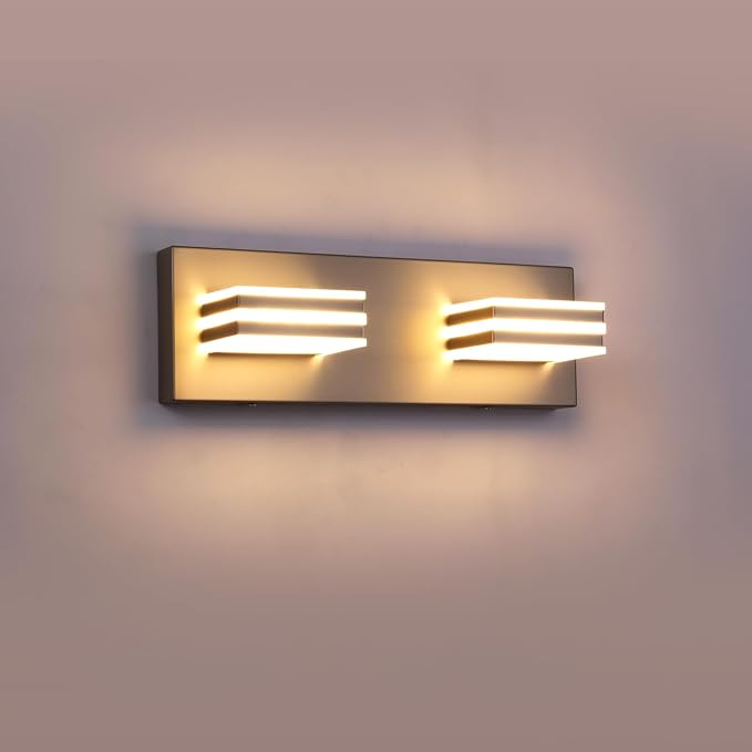 2-Light, 12.6-Inch Wall Lights Brushed Nickel Vanity Lights for Bathroom Light Fixtures Adjust 3 Colors Modern Bath Lighing Fixture Over Mirror