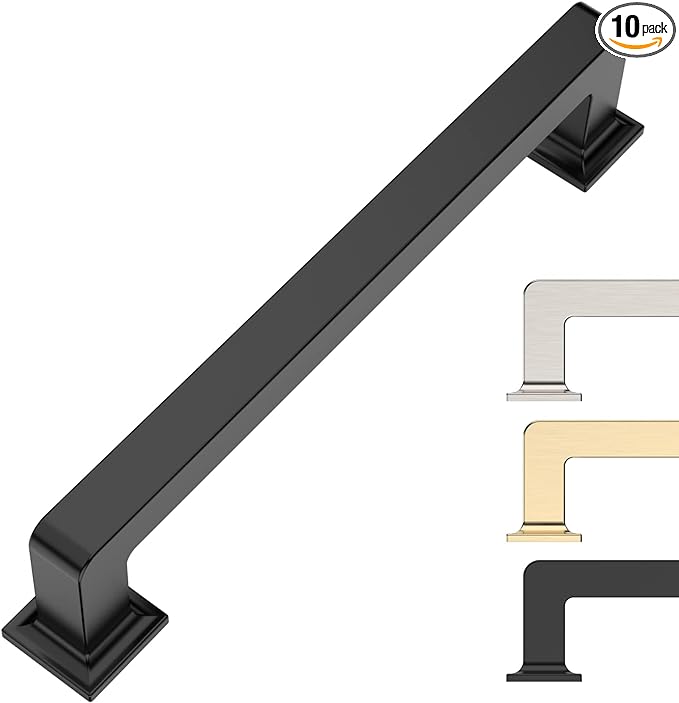 5 Inch 10 Pack Kitchen Cabinet Handles Matte Black Cabinet Pulls Kitchen Cabinet Hardware Kitchen Handles for Cabinets Cupboard Handles