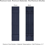 Board & Batten Vinyl Shutters (1 Pair) | 11"x55" (3-Board) - Navy Night Sky | Exterior Window Shutters | Includes Mounting Hardware | Simple Installation | Made in USA