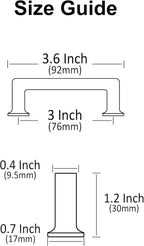 Alzassbg 10 Pack Oil Rubbed Bronze Cabinet Pulls, 3 Inch(76mm) Hole Centers Cabinet Handles Square Kitchen Hardware for Cabinets AL3046ORB