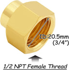 3PCS Brass Reducer Adapter, 3/8" NPT Female to 1/2" NPT Female Thread, Hex Reducing Pipe Fitting Coupler Nipple Connector for Water/Oil/Gas