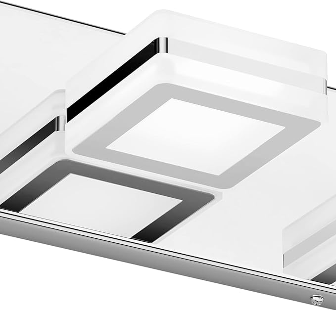 Ralbay 5 Light Modern LED Vanity Light Chrome Bathroom Light Fixtures Acrylic Up and Down Bathroom Wall Mounted Lighting Over Mirror