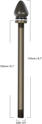 Bieye SS030 Lampshade Support with Finial for Tiffany Style Stained Glass Floor Lamp Table Lamp (G3/8 155mm Waterdrop)