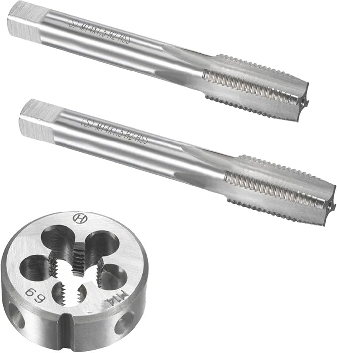 14mm x 1.25 HSS Metric Tap and Die Set Right Hand Thread,Tapping DIY Tool 3pcs (M14 x 1.25mm)