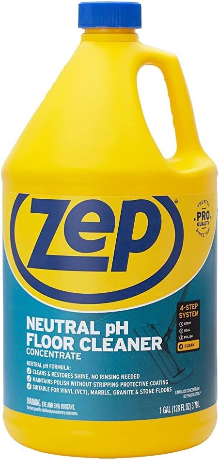 Zep Neutral pH Floor Cleaner. 1 Gallon (Case of 4) - ZUNEUT128 - Concentrated Pro Trusted All-Purpose Floor Cleaner
