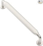 Alzassbg 6 Pack Brushed Satin Nickel Cabinet Handles, 5 Inch(128mm) Hole Centers Arch Modern Cabinet Pulls Kitchen Cabinets Hardware for Cabinets and Drawers AL3503SN