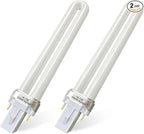 PL13-E-FFP 13W Type E Fluorescent Light Bulb Compatible with Electronic Ballast Bulb,Replace for Ottlite T1333E,5500K Bright Natural Daylight,G23 Base,2Pack
