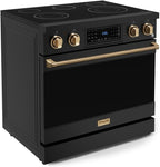 Gordon Ramsay by THOR Kitchen 36 Inch Professional Electric Range with Tilt Panel Touch Control in Black/Bronze