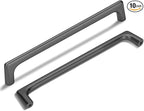 10 Pack 8.8 Inch(224mm) Hole Center Modern Matte Dark Gunmetal Gray Cabinet Pull Handle Timeless Vanity Drawer Pull Handle Classic Cabinet Hardware for Kitchen, Screws Included, Gray(8.8x10)
