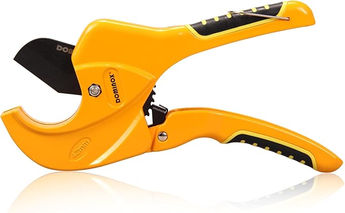 DOMINOX PVC Pipe Cutter, Cuts up to 1-5/8”, Professional Cutting PEX, PVC, and PPR Pipe, Etc, SK5 Blade and Aluminum Alloy Body, One-hand Rapid Cutting Tool for the Pipe