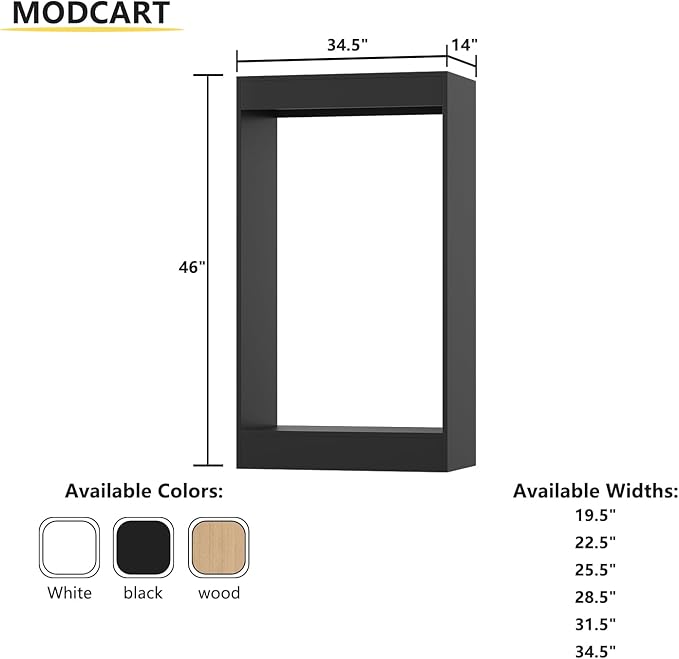 Double Hanging Closet Unit, Modular Closet System, Wood Closet System Organizer with Storage for Walk In Closets, Clothing Rack Wardrobe Closet for Hanging Clothes, Bedroom, Black, 34.5"W