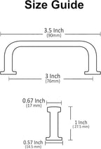 Alzassbg 10 Pack Matte Gold Cabinet Handles, 3 Inch(76mm) Hole Centers Arch Modern Cabinet Pulls Kitchen Hardware for Cabinets AL3503MGP