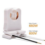 JACKYLED Non-Shunted Turn-Type T8 Lamp Holder UL Socket Tombstone with 10 inches Wires Attached for LED Fluorescent Tube Replacements 18-Pack
