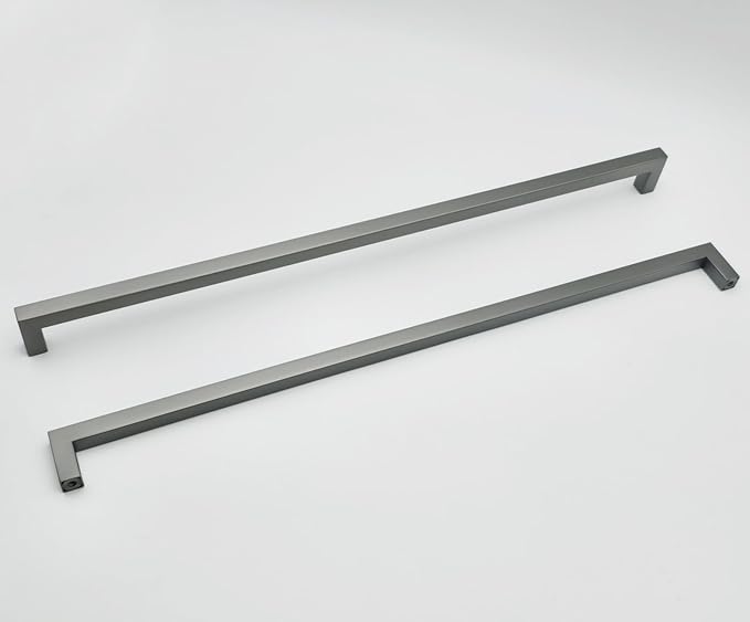 Ancient Grey Cabinet Pulls 17-5/8 Inch Hole Centers(448mm), Long Cabinet Handles Square Drawer Pulls 10 Pack, Stainless Steel Wardrobe Handles