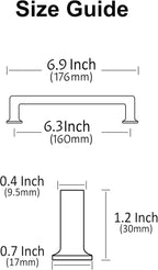 Alzassbg 10 Pack Champagne Bronze Cabinet Pulls, 6-1/4 Inch(160mm) Hole Centers Cabinet Handles Square Kitchen Hardware for Cabinets AL3046TGP