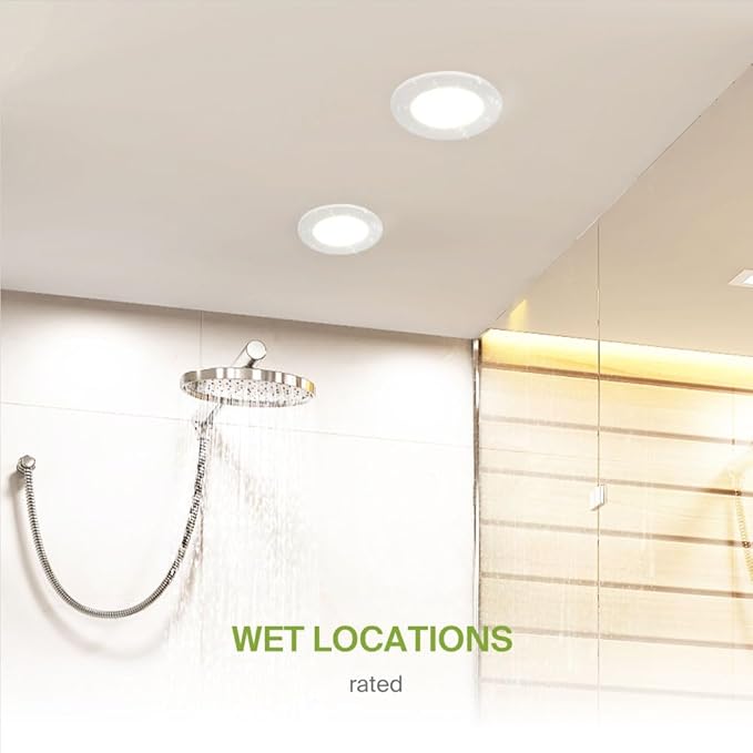 ASD Flat Trim Retrofit LED Recessed Lighting 6 Inch | Ultra Thin White 12W 1021LM Wet Rated Dimmable Downlights | 2700K-5000K Adjustable LED Recessed Light Fixtures | Disk Can Lights, ETL 24 Pack