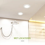 ASD Flat Trim Retrofit LED Recessed Lighting 6 Inch | Ultra Thin White 12W 1021LM Wet Rated Dimmable Downlights | 2700K-5000K Adjustable LED Recessed Light Fixtures | Disk Can Lights, ETL 24 Pack