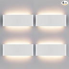 15"Modern LED vanity light,20W Dimmable 5 CCT (3000K-6500K) Adjustable Wall Lamp,Up and Down Wall Lighting,Indoor Wall Sconce for Bedroom,Staircase,Hallway,Dressing Table,4 Pack（White）