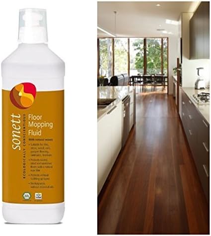 Sonett Organic Floor Cleaner -Protects waxed, oiled and varnished floors with a natural wax film without build-up. For tiles stone wood cork parquets laminates linoleum and plastics (17 fl. oz.)