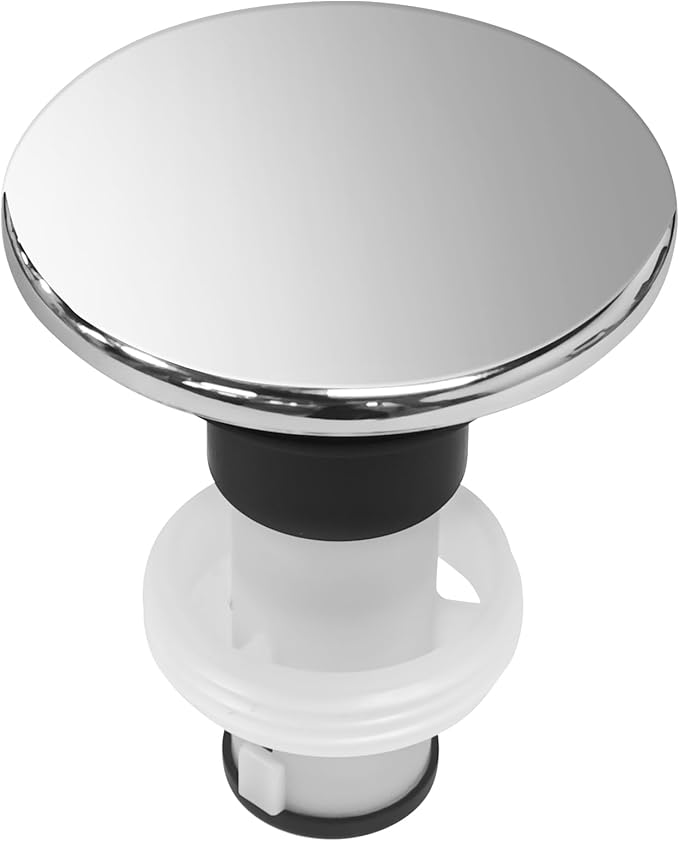 Polished Chrome 972098A Bathroom Sink Push & Seal Pop Up Drain Stopper Assembly,Part number is 35338-06XX,Sealed and Durable