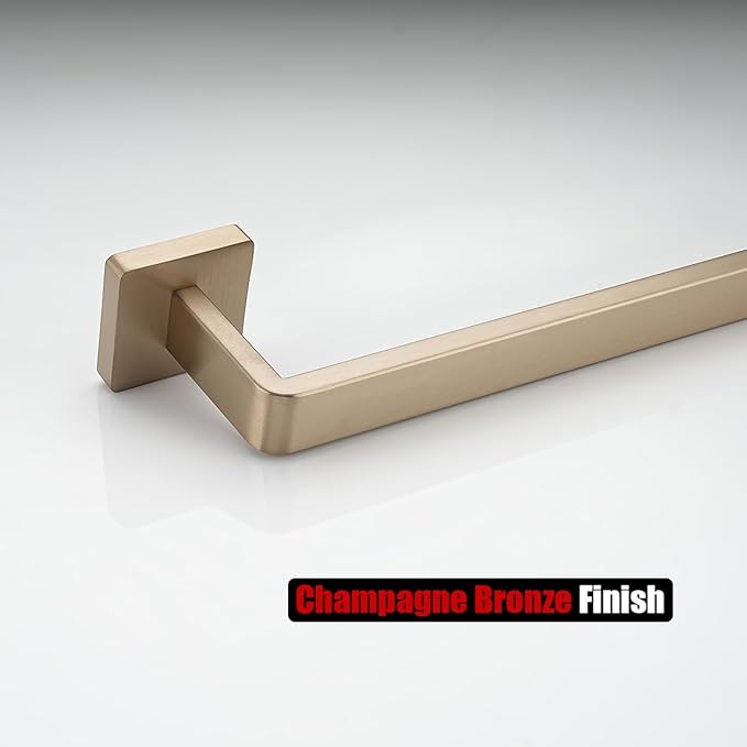 JQK Champagne Bronze Towel Bar, 18 Inch 304 Stainless Steel Thicken 0.8mm Towel Rack Bathroom, Towel Holder Wall Mount, Total Length 20.41 Inch, TB250L18-CB