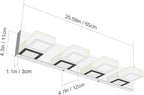 Ralbay 4 Lights Adjustable Acrylic Chrome Modern LED Bathroom Vanity Lights Over Mirror (Natural White Light)