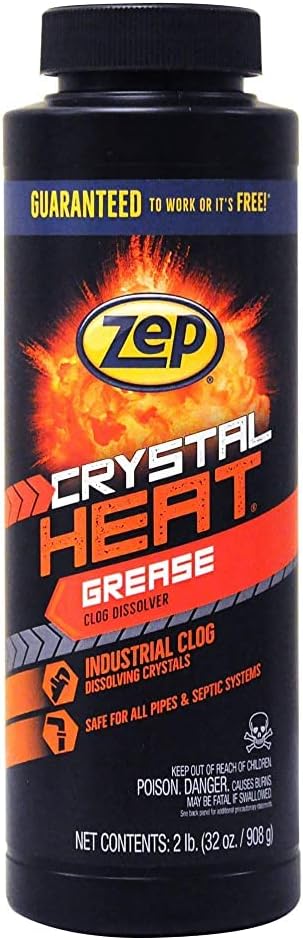 Zep Crystal Heat Drain Opener 32 Ounce - ZUCRY2 - Dissolves Drain Clogs Fast (32 Fl Oz, 12)