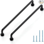JOY DECOR Cabinet Pulls – 7-1/2 Inch Hole Center, Matte Black, 5 Pack, Zinc Alloy Cabinet Handles for Drawers & Cupboard – Vintage Style Hardware for Kitchen, Bathroom, Dresser, Furniture Makeover