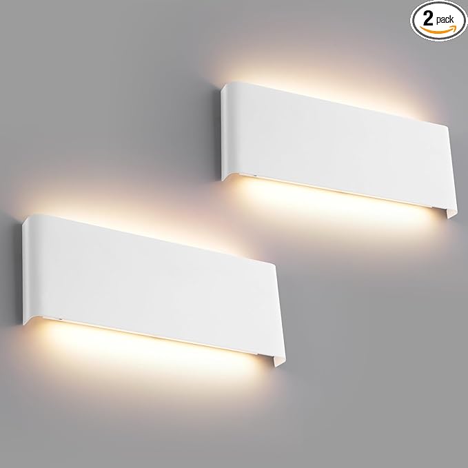 15"Modern LED vanity light,20W Dimmable 5 CCT (3000K-6500K) Adjustable Wall Lamp,Up and Down Wall Lighting,Indoor Wall Sconce for Bedroom,Staircase,Hallway,Dressing Table,2 Pack（White）