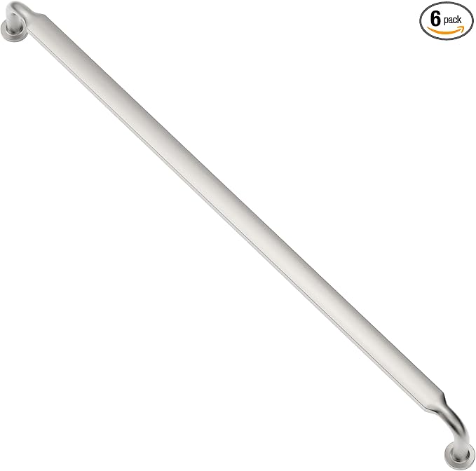 Alzassbg 6 Pack Brushed Satin Nickel Cabinet Handles, 12-1/2 Inch(320mm) Hole Centers Arch Modern Cabinet Pulls Kitchen Cabinets Hardware for Cabinets and Drawers AL3503SN