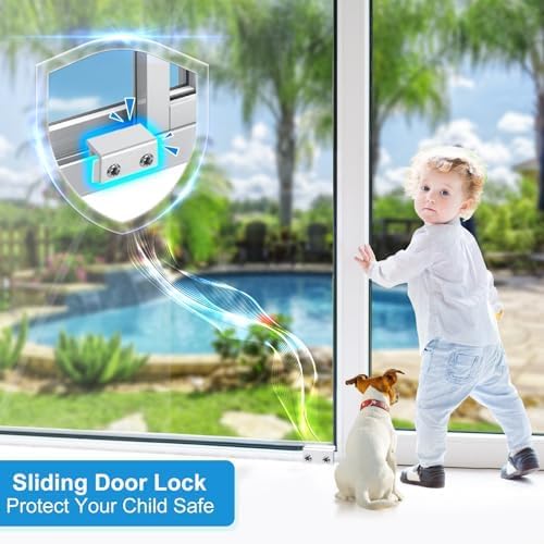 Sliding,Window Locks for Horizontal Sliding Windows,Window Security Lock with Key,Adjustable Aluminum Easv to Install Window Stopper,Window Locks for Up and Down Windows (12 Sets Silver)