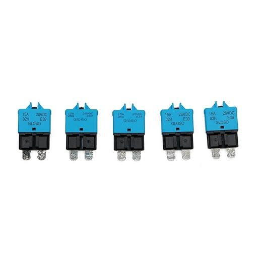 E39 Manual-Resettable Blade Automotive Fuse - ATC/ATO Low-Profile Mini 15A, 12V-32V DC for Marine/RV/Car (5-Pack)