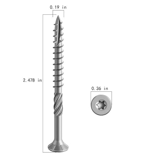 #10 * 2-1/2" 304 Stainless Steel Deck Screws, (179pcs) 2 lbs.Exterior Wood Screws, Rust Resistant epoxy Coated, Bronze, T25 Star Bit