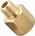 Brass Pipe Fitting, Adapter, 1/8 Inch NPT Male Pipe x 1/4 Inch NPT Female Pipe, Pack of 5