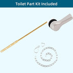 Hygie Rinse Metal Toilet Handle Lever Flush Replacement, Universal Front Mount Toilet Handle with Stainless Steel Flapper Chains, Toilet Repair Kit, Brushed Nickel
