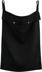 Linen Hanging Laundry Bag, 100% Linen Over The Door Laundry Hamper with Buttons and Zipper, Space Saving Door Hampers for Laundry Dirty Clothes Home Travel, Black