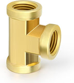 GASHER 2 Pcs Brass Tee Fitting, 3/8" x 3/8" x 3/8" NPT Female Pipe Fittings