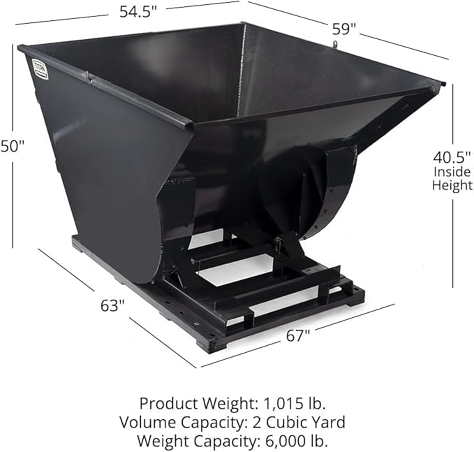 Titan Attachments Self-Dumping Hopper, Fork Lift Operated, Material Handling