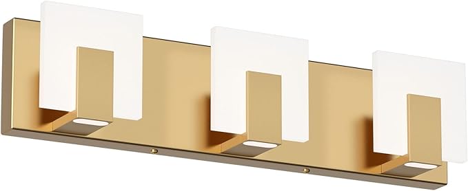 Aipsun Gold Bathroom Vanity Light Fixtures Modern LED 3 Lights Vanity Light for Bathroom Up and Down Wall Light Fixtures 6000K