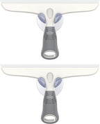 MR.SIGA Multi-Purpose Silicon Squeegee for Window, Glass, Shower Door, Car Windshield, Heavy Duty Window Scrubber, Includes Suction Hook, 10 inch, White & Gray, 2 Pack