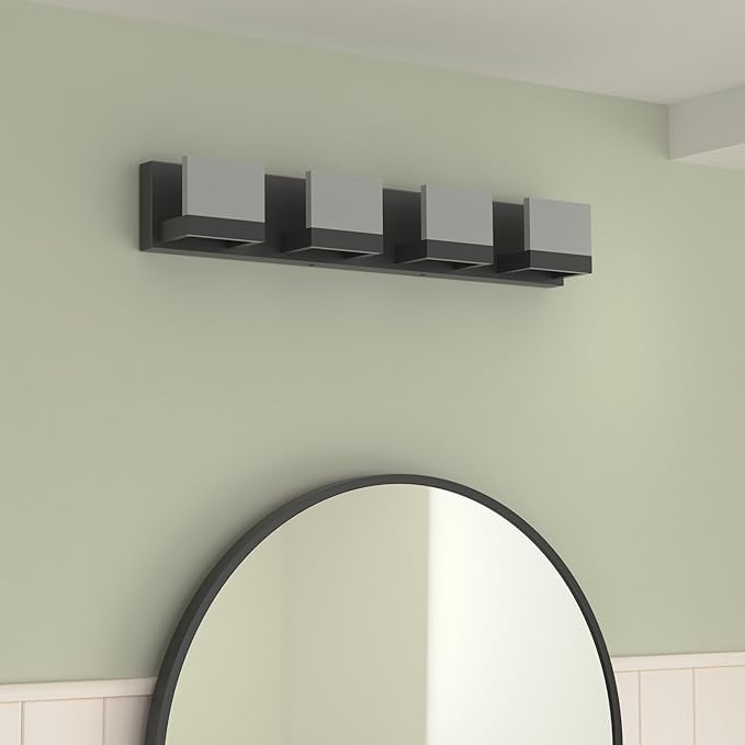 Tipace 4 Lights Modern Black Vanity Light Up and Down Black LED Vanity Light Fixtures Bathroom Vanity Light Fixtures Over Mirror 6000K