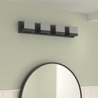 Tipace 4 Lights Modern Black Vanity Light Up and Down Black LED Vanity Light Fixtures Bathroom Vanity Light Fixtures Over Mirror 6000K