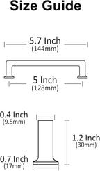 Alzassbg 10 Pack Champagne Bronze Cabinet Pulls, 5 Inch(128mm) Hole Centers Cabinet Handles Square Kitchen Hardware for Cabinets AL3046TGP