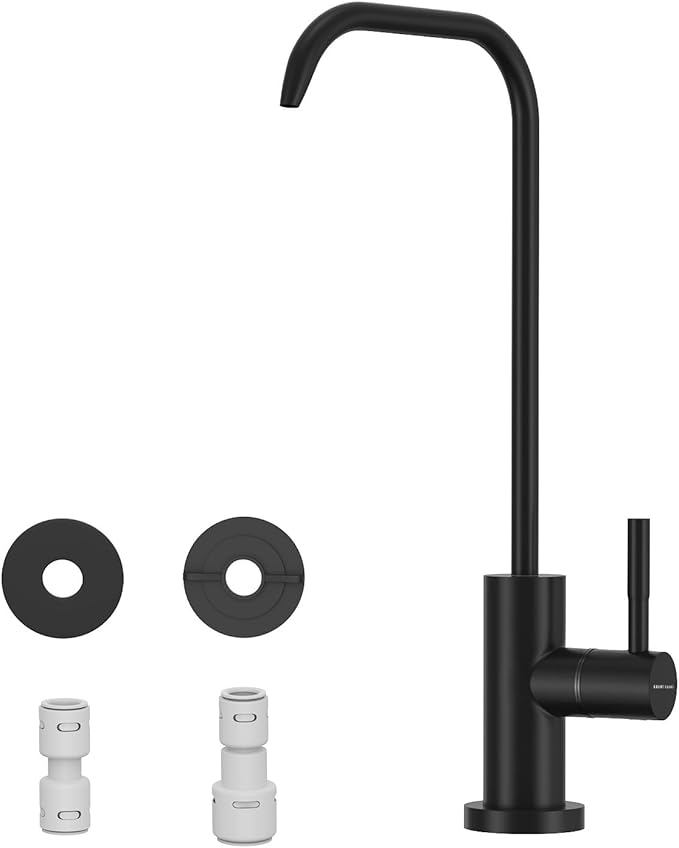 WEWE Drinking Water Faucet, Lead-Free Kitchen Water Filter Faucet for Reverse Osmosis or Water Filtration System, RO Faucet, Matte Black