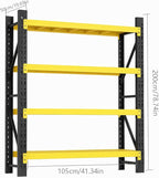 Storage Shelves Heavy Duty, Metal Garage Shelving Units, 4 Tier Storage Rack Shelf, Steel Industrial Shelving, Adjustable Standing Shelf for Basement/Warehouse Yellow and Black, W41.34*D19.69*H78.74